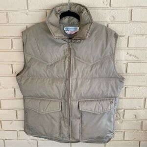 Vintage Ski Daddle Pack-In Products Mens Puffer Vest Duck Down Khaki Tan Large L